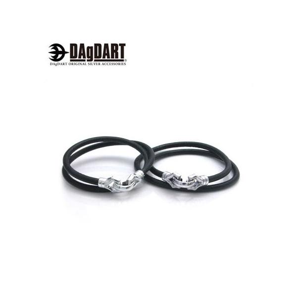 ダグダード　ブレスレット　ブラック DAgDART ダグダート 丸革2重巻き ペアブレスレット レザー シルバー DB