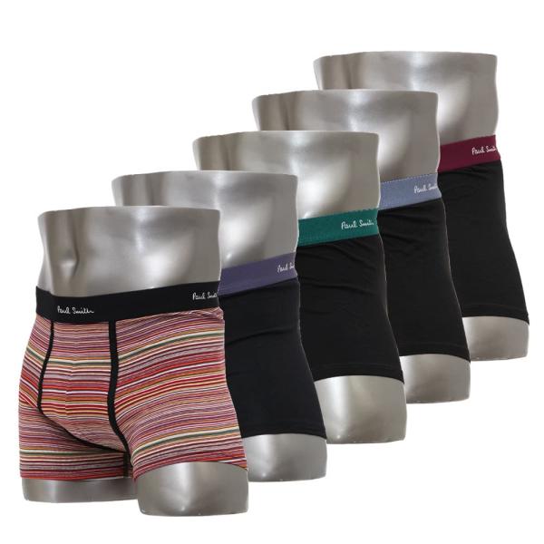 並行輸入品 ポールスミス ボクサーパンツ 5枚セット 前閉じ 5枚組 Paul Smith Men's Trunk 5pack Black Cotton/Elastane S/M/Lサイズ M1A 914 M5PK2 79