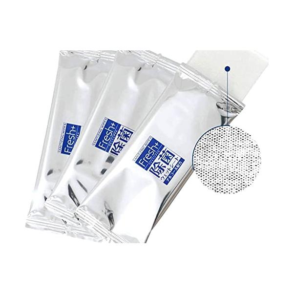 他サイト： フレッシュプラス アルコール除菌シート 100枚入 厚手 大判 個別 アルミ包装 JO-2 日本製の商品画像