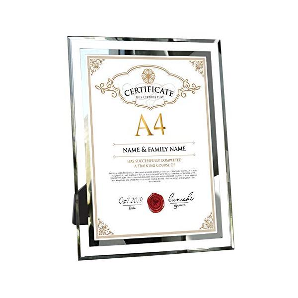 他サイト： ランスー フォトフレーム a4 ガラス おしゃれ 写真立て 賞状 写真スタンド ギフトの商品画像