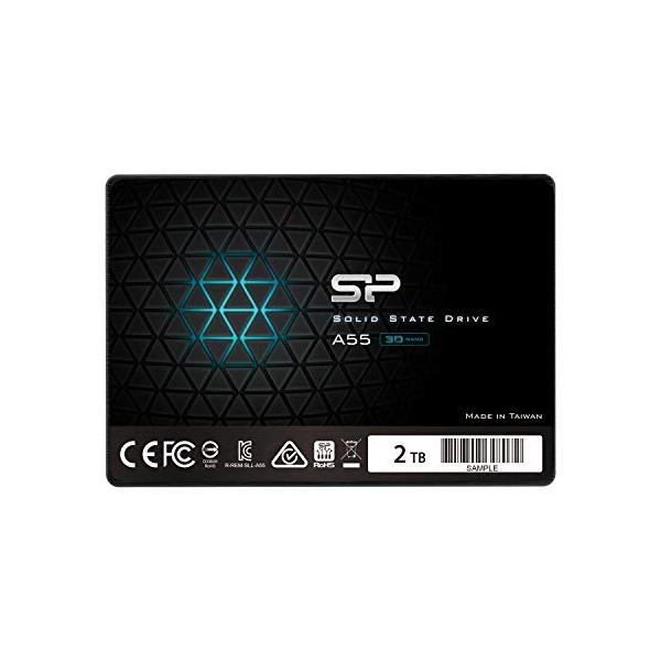 シリコンパワー SSD 2TB 内蔵ssd 3D NAND採用 SATA3 6Gbps 2.5インチ 7mm SATA III sata A55 4テラ 4T 高速 大容量 耐久性 ノートpc 内蔵型ssd SP002TBSS3A55S25