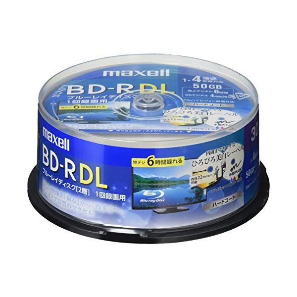 他サイト： maxell 録画用BD-R DL 2層 1回録画用 地上デジタル360分 BSデジタル260分 4倍速対応 IJP対応ホワイト(ワイド印刷)の商品画像
