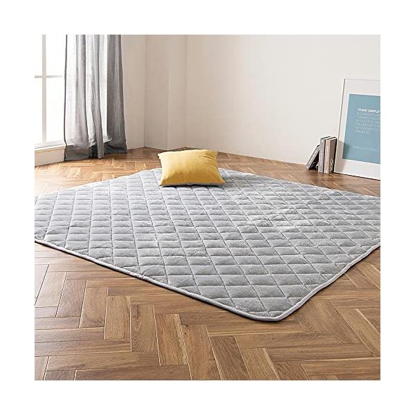 おしゃれ[ベロア]ネイビー/グレー/正方形:190×190cm/KSBA-1919・Size:正方形:190×190cmColor:[ベロア]ネイビー/グレーPatternName:こたつ敷き布団・パッケージ個数:1・商品サイズ（cm）：幅...