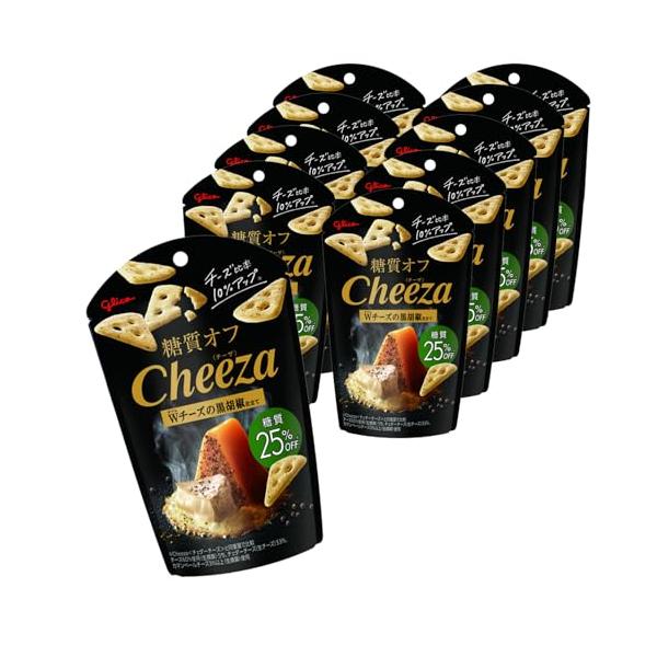他サイト： 糖質オフチーザ ダブルチーズの黒胡椒仕立て 36g×10袋 江崎グリコ おつまみスナック 生チーズ 適正糖質 ロカボ お酒に合う ワイン cheの商品画像