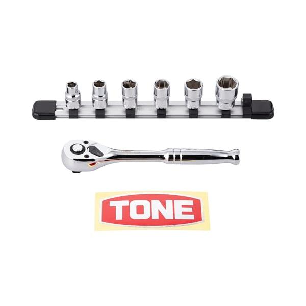 他サイト： トネ(TONE) ソケットレンチセット(6角・ホルダー付) SHCH3080 差込角9.5mm(3/8) 内容7点の商品画像