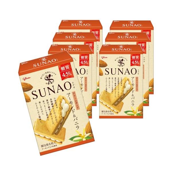 SUNAO(スナオ) クリームサンド アーモンド&バニラ 6枚×7箱 江崎グリコ