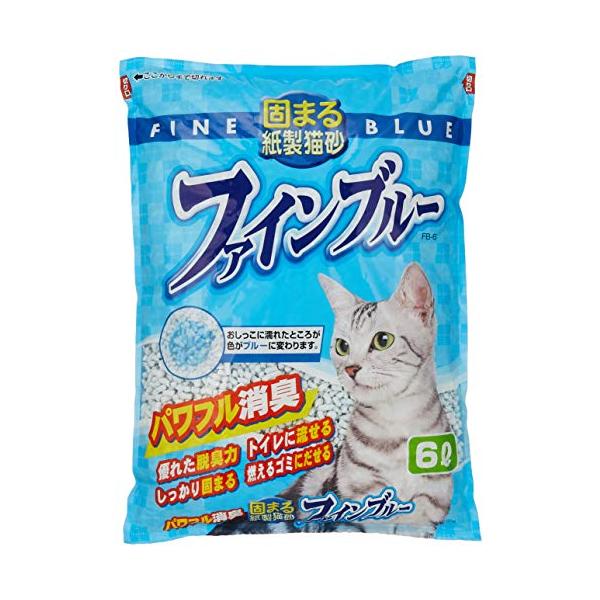 他サイト： 常陸化工 FineCat 固まる紙製猫砂 ファインブルー 6L 単品の商品画像
