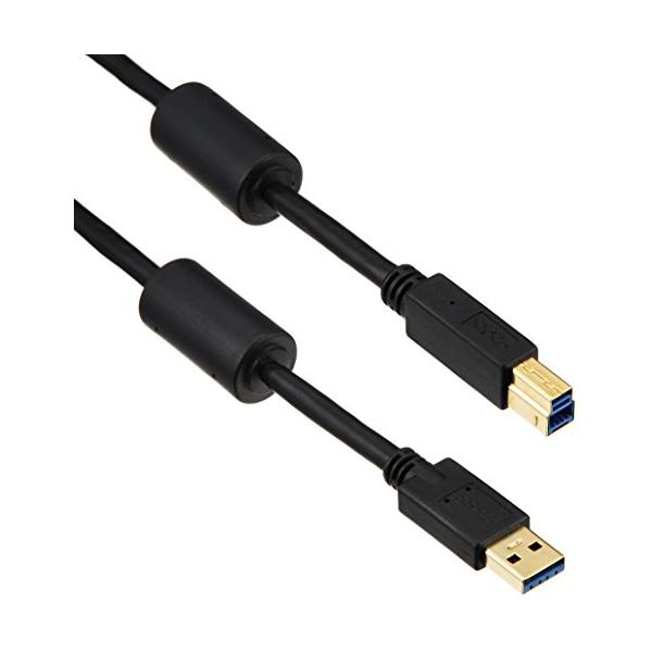 他サイト： エレコム USBケーブル 【B】 USB3.0 (USB A オス to USB B オス) フェライトコア 3m ブラック USB3-BF30の商品画像