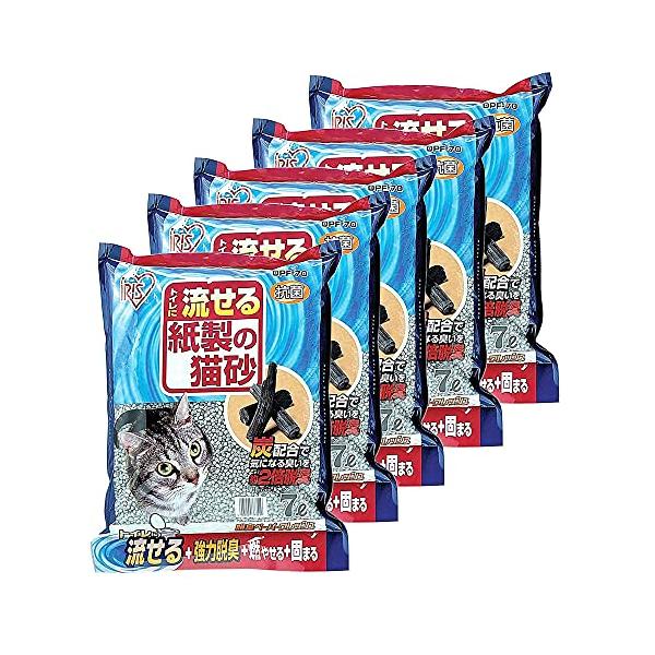 他サイト： アイリスオーヤマ 紙製の猫砂 脱臭ペーパーフレッシュ 猫 砂 7L×5袋入 DPF-70の商品画像