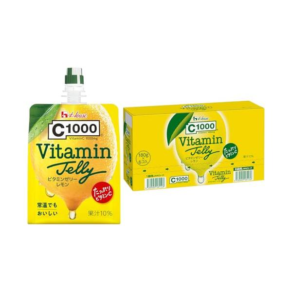 他サイト： ハウスウェルネスフーズ C1000 ビタミンゼリーレモン180g×6袋(レモン50個分のビタミンC1000mg配合 ※果汁換算の商品画像