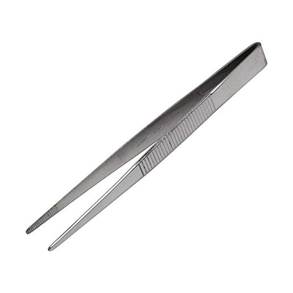 他サイト： 千吉 GARDENピンセット ステンレス 全長125mm ストレート ギザ付の商品画像