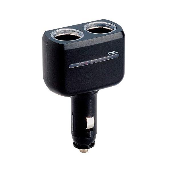 他サイト： セイワ(SEIWA) 車内用品 シガーソケット増設分配器 イルミソケット2F 2連ソケット マットブラック F194の商品画像
