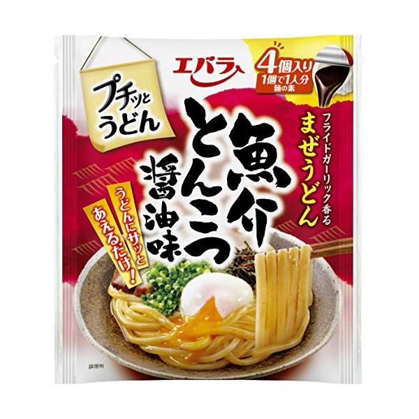 エバラ プチッとうどん 魚介とんこつ醤油味 (22g×4個) ×4袋