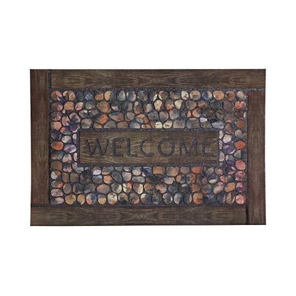 他サイト： ベストコ 玄関マット 40×60cm ウェルカムストーン 泥落とし 水洗いOK エントランスラバーマット ND-467の商品画像