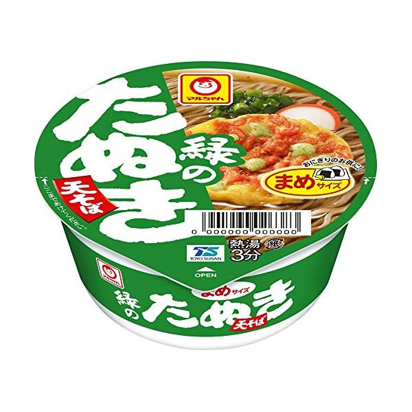 マルちゃん 緑のまめたぬき天そば 東 ( 45g×12個 / ミニサイズ ) カップ麺 そば ( 天揚げ/ 小えび天 ) まめサイズ (関東風だ