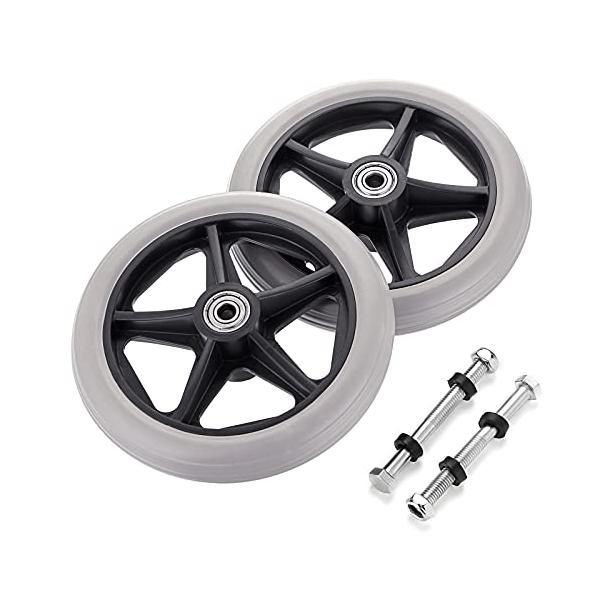 グレー/6インチ/-・Size:6インチColor:グレーNumberOfItems:2・多用途：この15cmのホイールはほとんどの車椅子の前輪として使用でき、移動補助具としても使用でき、幅広い用途に使用できます。・高品質ゴム：車椅子の前輪...
