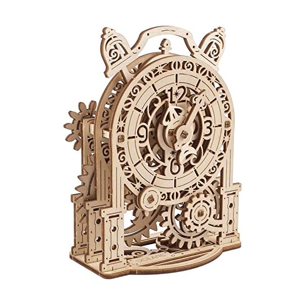 Ugears ヴィンテージアラームクロック 70163 木製パズル 工作 模型 接着剤工具不要