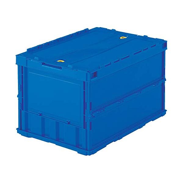 トラスコ中山(TRUSCO) 薄型折りたたみコンテナ ダークブルー 50L ロックフタ付 TR-C50B-DB 収納ケース 収納ボックス