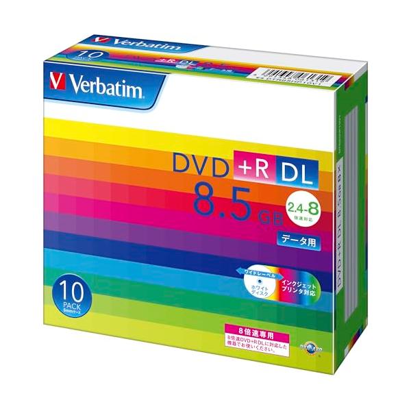 Verbatim バーベイタム 1回記録用 DVD+R DL 8.5GB 10枚 ホワイトプリンタブル 片面2層 2.4-8倍速 DTR85HP