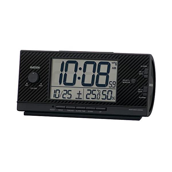 他サイト： セイコークロック 目覚まし時計 電波 デジタル 大音量 PYXIS ピクシス RAIDEN ライデン 黒 77×167×57mm NR539Kの商品画像
