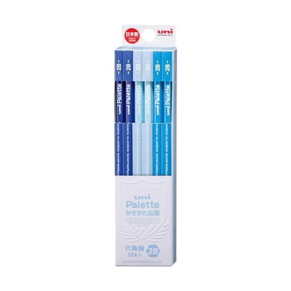 他サイト： 三菱鉛筆 かきかた鉛筆 ユニパレット 2B かきかた パステルブルー 1ダース K55602Bの商品画像