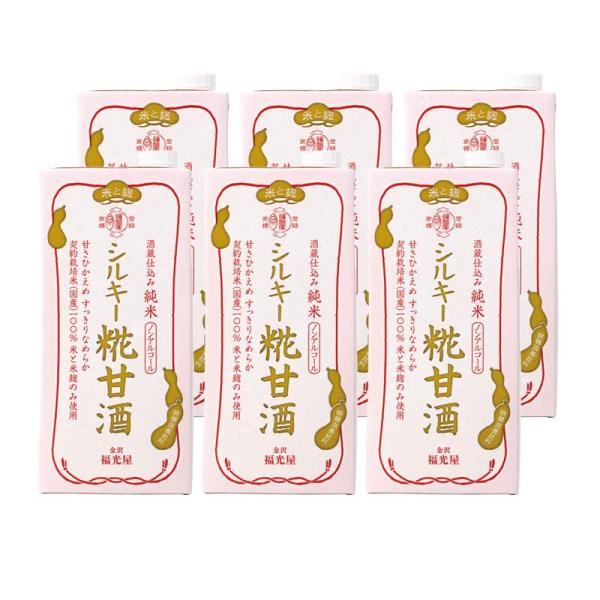 他サイト： 福光屋 酒蔵仕込み 純米 シルキー糀甘酒 (1000ｍL 6本) 米と米麹のみ使用 甘さ控えめの商品画像