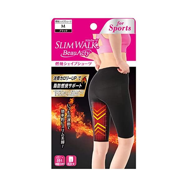 スリムウォーク ショーツ レディース ビューアクティ 燃焼 シェイプ ショーツ ブラック M スポーツ ビューアクティー