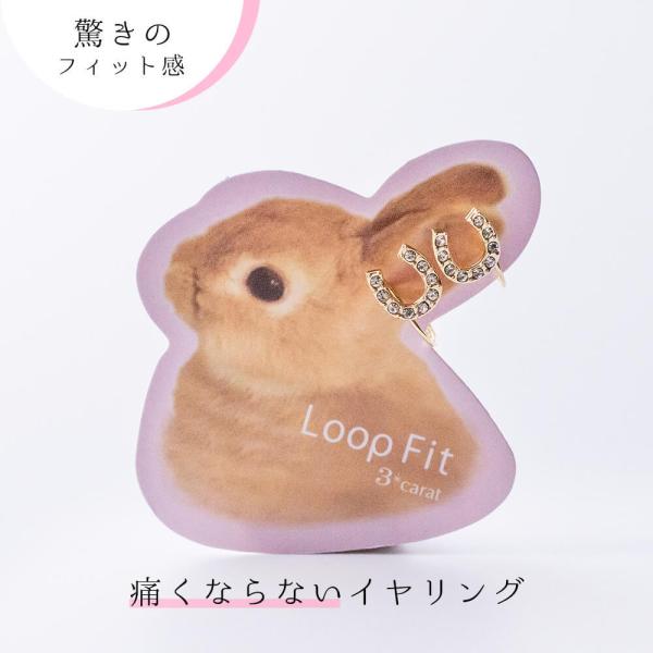 イヤリング 痛くない ノンホール ニッケルフリー ループフィット 蹄鉄 馬蹄 フープ 3carat 挟むタイプ 軽い