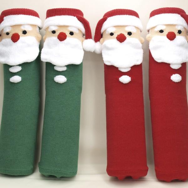 婦人靴下 クリスマス サンタクロース レディースクルーソックス 3D