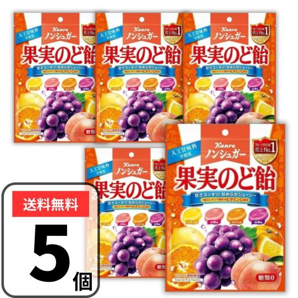 ノンシュガー 果実のど飴 90g×5袋 のど飴 カンロ フルーツ