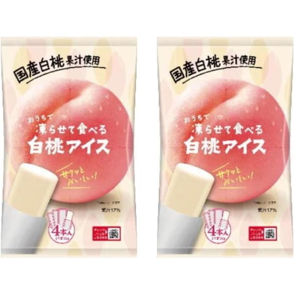 ポイント消化 お菓子 送料無料 500円 おうちで凍らせて食べる アイス シャーベット 白桃 2袋（8本入）スティック 常温 もも 国産果汁 谷尾食糧