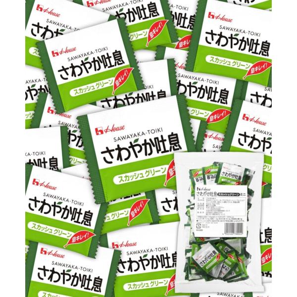 業務用 ハウス さわやか吐息 スカッシュグリーン ミニ 3粒×100袋入 口臭予防 焼肉 個包装 小袋 小分け ミントタブレット ミント タブレット カテキン【緑茶カテキン配合のミントタブレット】お口と息のエチケットに。緑茶カテキン配合のミ...