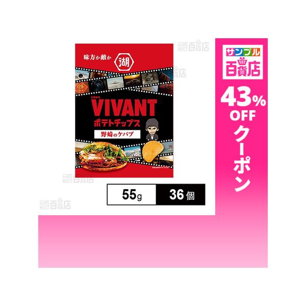 クーポン利用で97.3円/1個 [36個]湖池屋 VIVANTポテトチップス 野崎ケバブ 55g