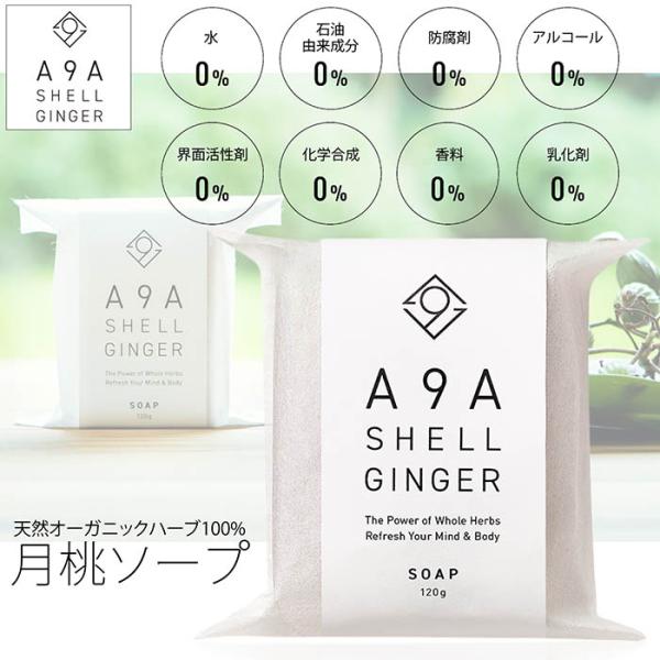 【オーガニックケアブランド A9A】月桃 ソープ 120g 天然オーガニックハーブ100% 月桃 搾汁液蒸留法 有機JAS認定 敏感肌 赤ちゃん