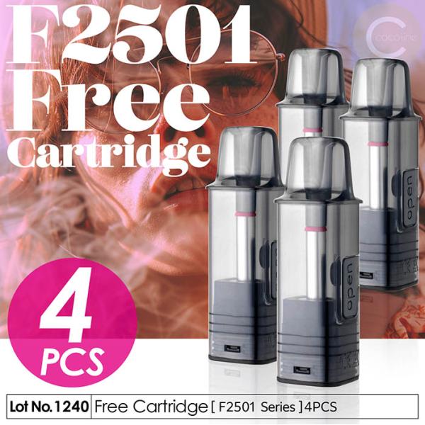 電子タバコ F2501 フリーカートリッジ 4個セット お好みのリキッドを楽しめる 5000パフ 0.9Ω 6.5mL 爆煙 禁煙 ベイプ コスパ アトマイザー