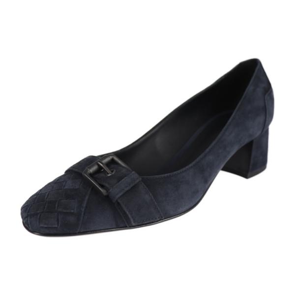 新古未使用展示品 BOTTEGAVENETA ボッテガヴェネタ イントレチャート パンプス ネイビー 参考サイズ22.5cm 表記サイズ 35 1/2【本物保証】 新古未使用展示品 BOTTEGAVENETA ボッテガヴェネタ イントレチャート