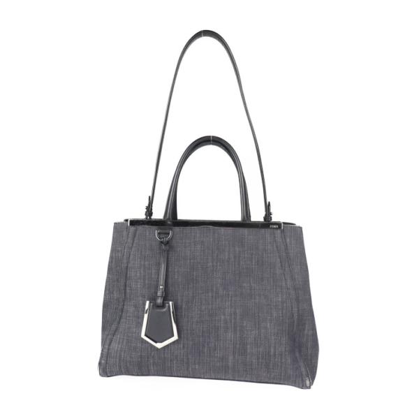 FENDI フェンディ トゥージュール 8BH250-N3G ハンドバッグ レザー デニム ネイビー系 2WAY キャンバス【本物保証】 FENDI（フェンディ） トゥージュール 8BH250-N3G ハンドバッグ レザー