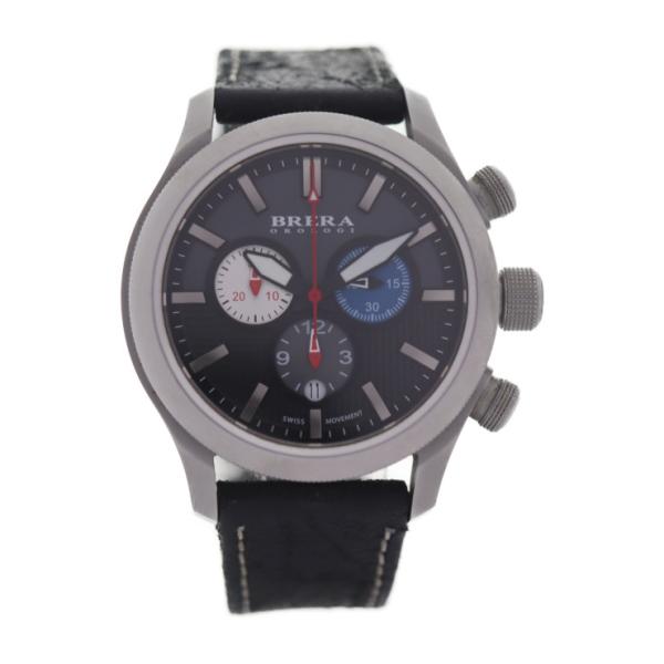 BRERA OROLOGI ブレラオロロジ エテルノ クロノ2  腕時計 BRET3C4301 ステンレススチール レザー  シルバー ブラック 黒文字盤 クロノグラフ 【本物保証】 3rboutipue_2109063002173