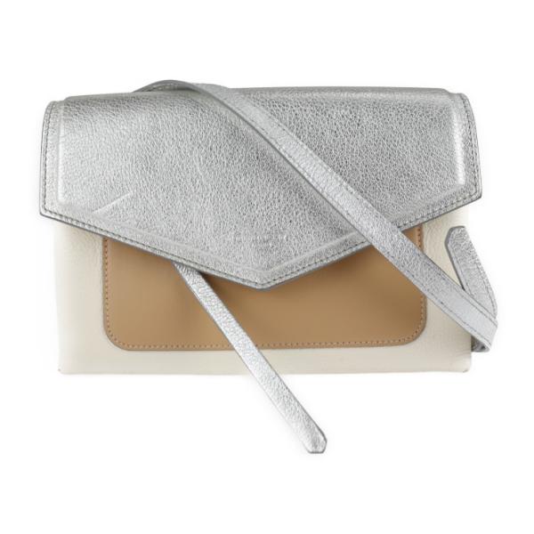 美品 GIVENCHY ジバンシィ デュエット BB500VB01C ショルダーバッグ レザー シルバー フラップ【本物保証】 3rboutipue_2128083008457