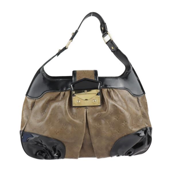LOUIS VUITTON ルイ ヴィトン モノグラムエンボス ボリー ショルダーバッグ M95296 エンボスレザー エナメル  オリーブブラウン系 ブラック  セミショルダー ワンショルダー ハンドバッグ トートバッグ ビトン 【本物保証】 LOUIS VUITTON（ルイ・ヴィトン） ルイ ヴィトン ボリー モノグラム