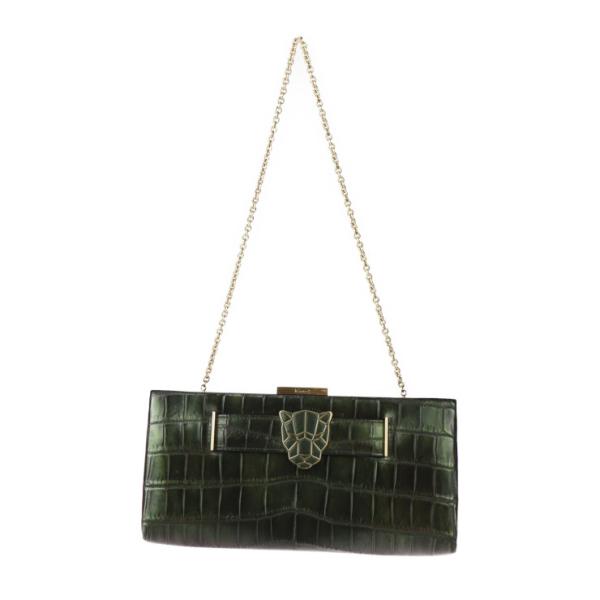 美品 カルティエ パンテール クラッチバッグ クロコダイル ブラック Cartier（カルティエ） 美品 パンテール ドゥ クラッチバッグ L1001924