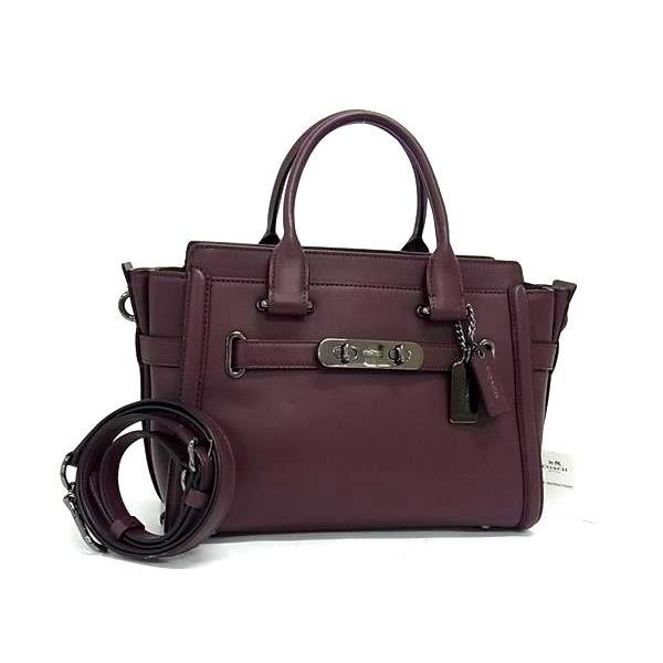 超美品 COACH コーチ ハンドバッグ スワッガー 55496 ボルドー系 レザー レディース 2WAY クロスボディ【本物保証】 COACH（コーチ） 超美品 ハンドバッグ スワッガー 55496 ボルドー系