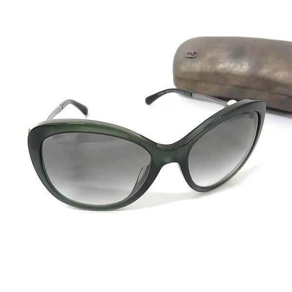 CHANEL シャネル サングラス ココマーク 5338HA カーキ グリーングラデーション プラスチック ユニセックス フェイクパール【本物保証】 CHANEL（シャネル） サングラス ココマーク プラスチック 5338-H-A