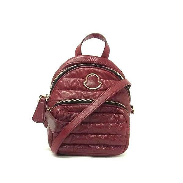 MONCLER モンクレール ショルダーバッグ キリア スモール - レッド系 レザー ナイロン レディース 美品【本物保証】 MONCLER（モンクレール） ショルダーバッグ キリア スモール レザー