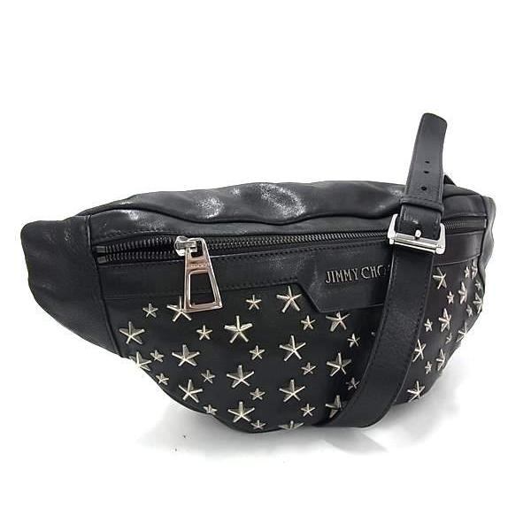JIMMY CHOO ボディバッグ デリー スタースタッズ レザー ブラック JIMMY CHOO（ジミーチュウ） ボディバッグ デリー レザー - スター