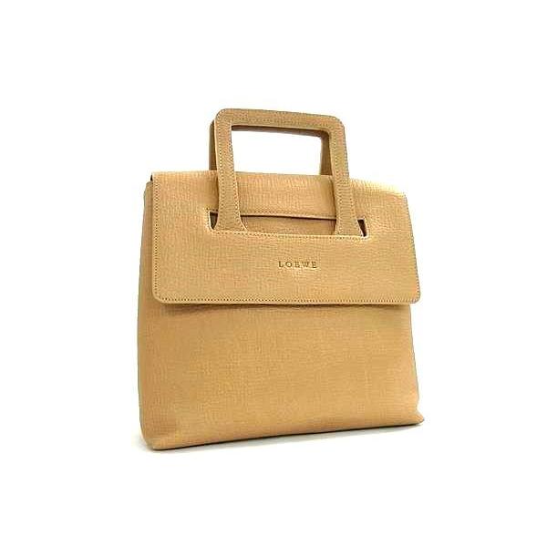 LOEWE ロエベ バッグ ハンドバッグ - ベージュ系 レザー レディース シルバー金具 美品【本物保証】 LOEWE（ロエベ） バッグ ハンドバッグ レザー - シルバー金具 ベージュ