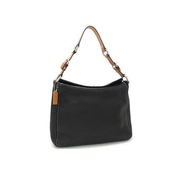 COACH コーチ ショルダーバッグ 10132 ブラック ブラウン レザー レディース 超美品【本物保証】 COACH（コーチ） ショルダーバッグ - レザー 10132 ブラック ブラウン
