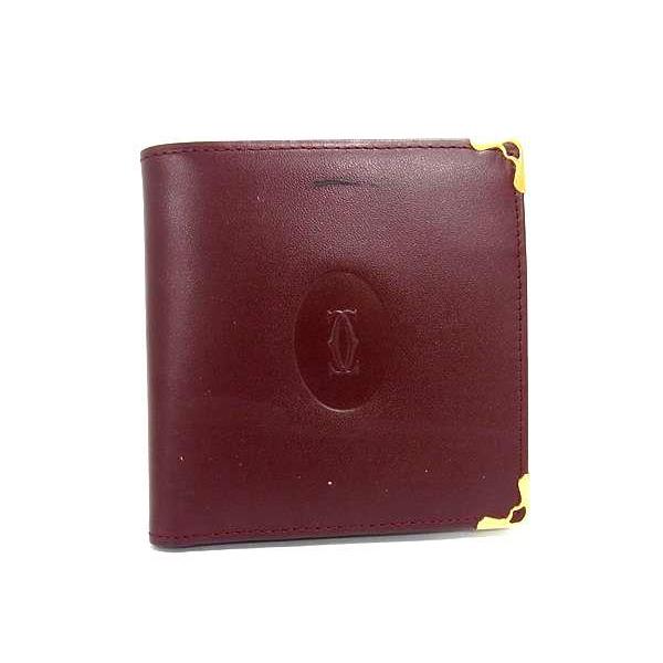 Cartier（カルティエ） 二つ折り 財布 マストライン レザー - ゴールド 