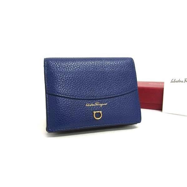フェラガモ　ガンチーニ二つ折り財布 FERRAGAMO（フェラガモ） 財布 ガンチーニ レザー 220260 二つ折り