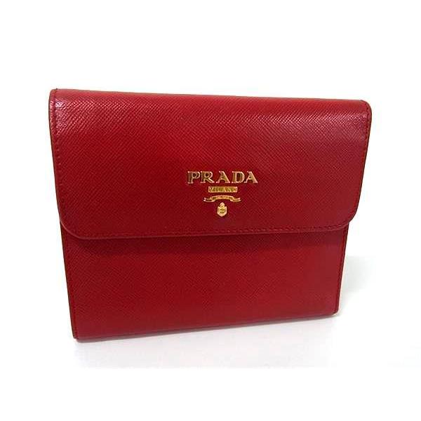 PRADA（プラダ） 財布 三つ折り財布 サフィアーノレザー - ゴールド